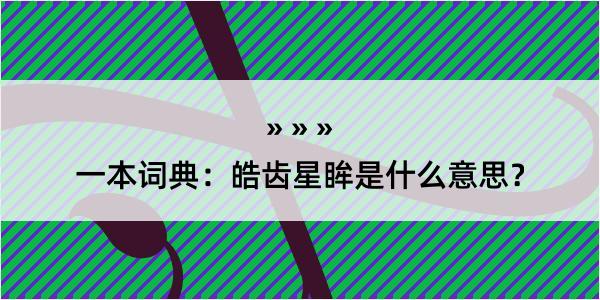 一本词典：皓齿星眸是什么意思？