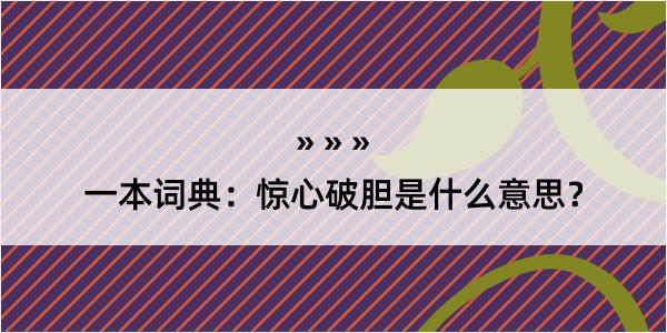 一本词典：惊心破胆是什么意思？