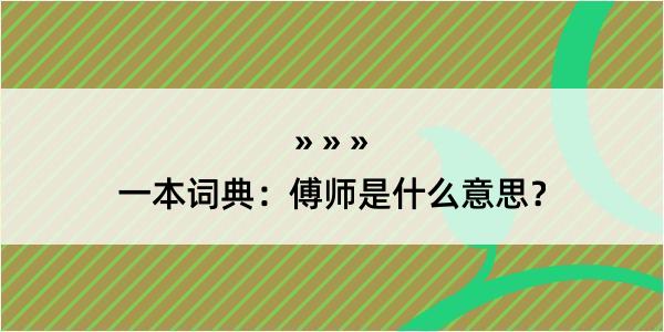 一本词典：傅师是什么意思？