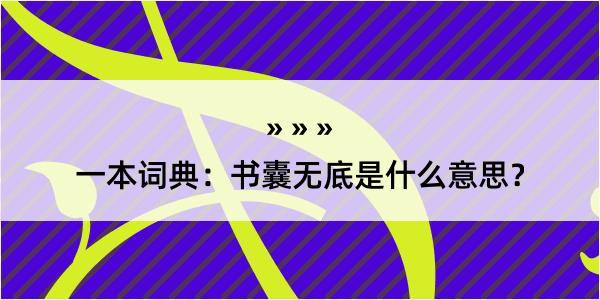 一本词典：书囊无底是什么意思？