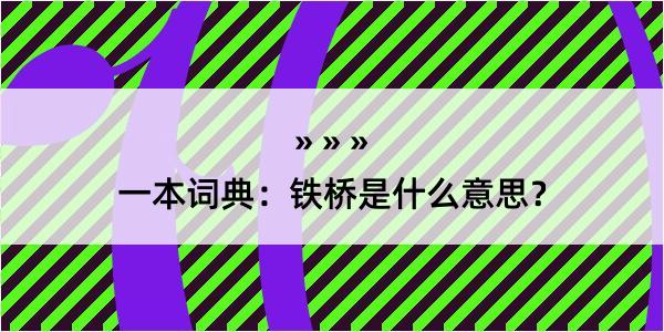 一本词典：铁桥是什么意思？