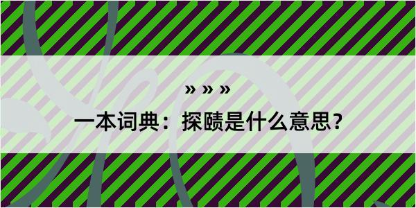 一本词典：探赜是什么意思？