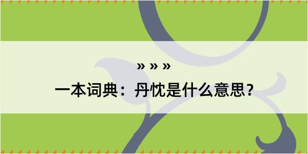 一本词典：丹忱是什么意思？