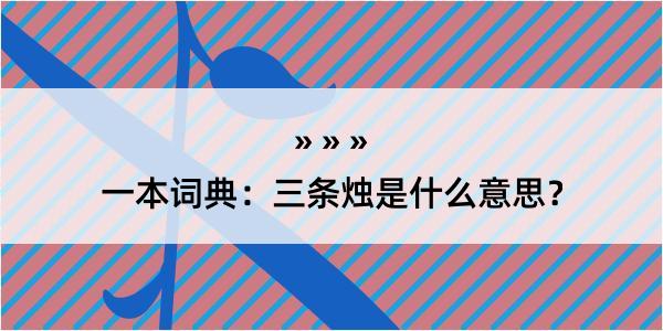 一本词典：三条烛是什么意思？