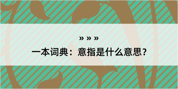 一本词典：意指是什么意思？