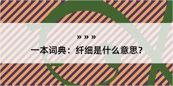 一本词典：纤细是什么意思？