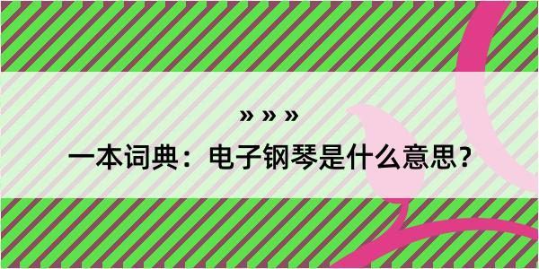 一本词典：电子钢琴是什么意思？