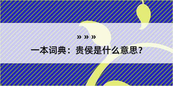 一本词典：贵侯是什么意思？