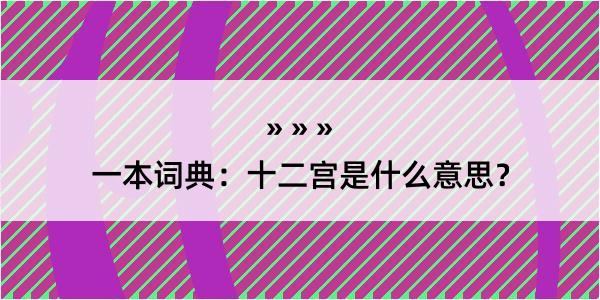 一本词典：十二宫是什么意思？