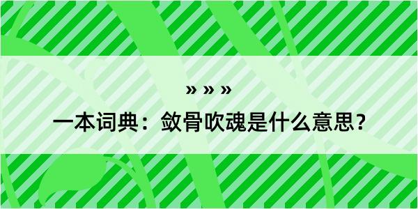 一本词典：敛骨吹魂是什么意思？