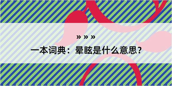 一本词典：晕眩是什么意思？