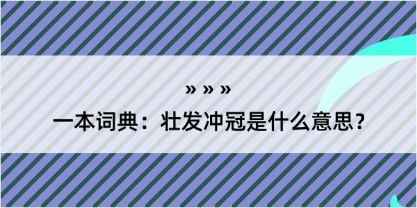 一本词典：壮发冲冠是什么意思？