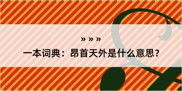 一本词典：昂首天外是什么意思？