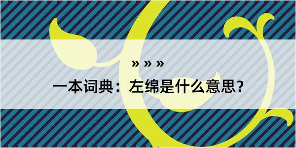 一本词典：左绵是什么意思？