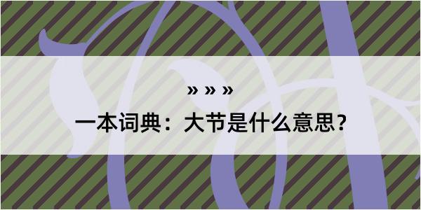 一本词典：大节是什么意思？