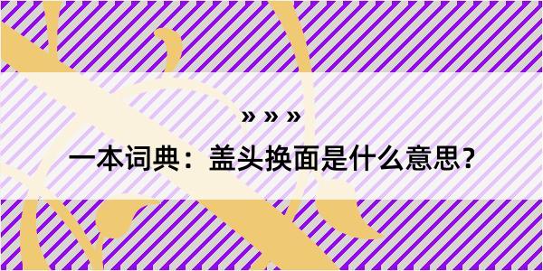 一本词典：盖头换面是什么意思？