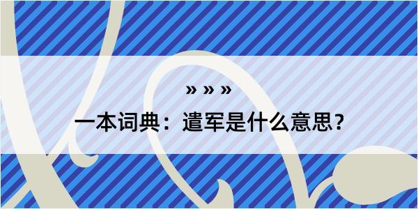 一本词典：遣军是什么意思？