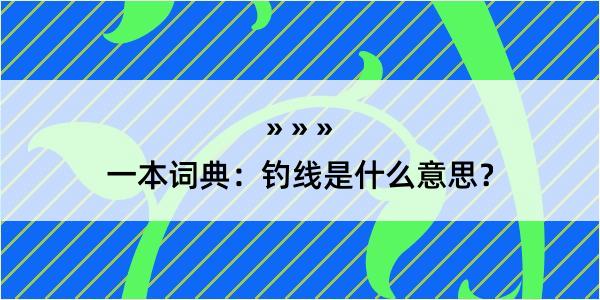 一本词典：钓线是什么意思？