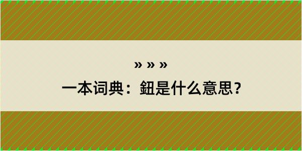 一本词典：鈕是什么意思？