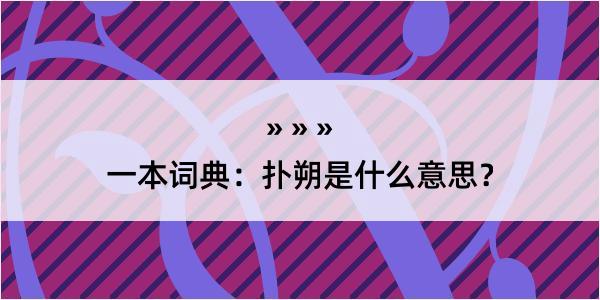 一本词典：扑朔是什么意思？