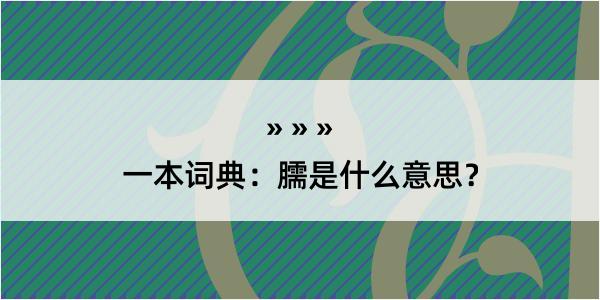 一本词典：臑是什么意思？