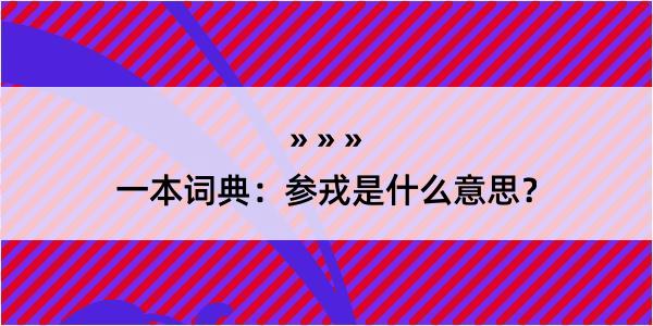 一本词典：参戎是什么意思？