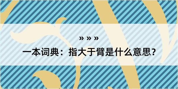 一本词典：指大于臂是什么意思？