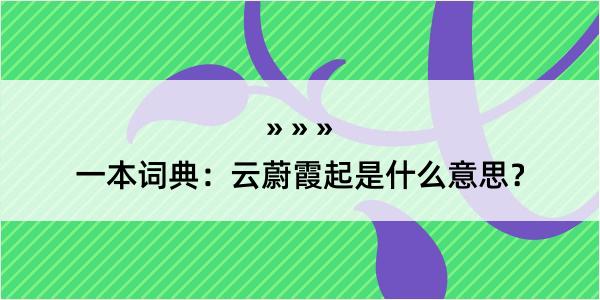 一本词典：云蔚霞起是什么意思？