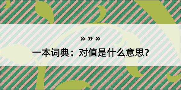 一本词典：对值是什么意思？