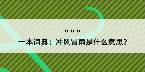 一本词典：冲风冒雨是什么意思？