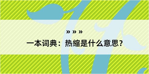 一本词典：热缩是什么意思？