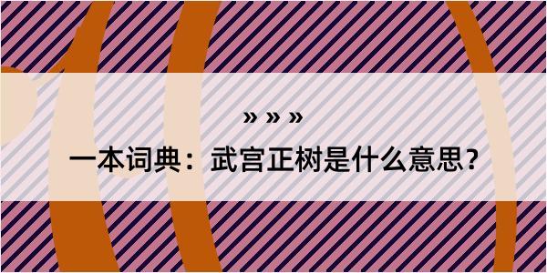 一本词典：武宫正树是什么意思？