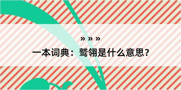 一本词典：鹫翎是什么意思？