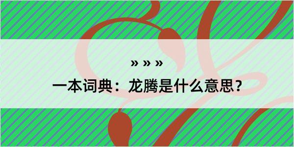 一本词典：龙腾是什么意思？