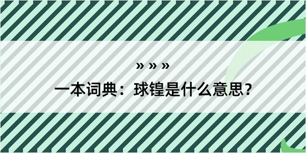 一本词典：球锽是什么意思？