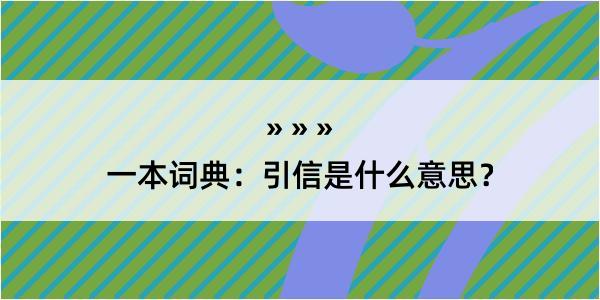 一本词典：引信是什么意思？