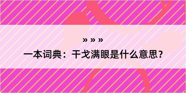 一本词典：干戈满眼是什么意思？