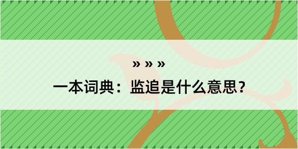 一本词典：监追是什么意思？