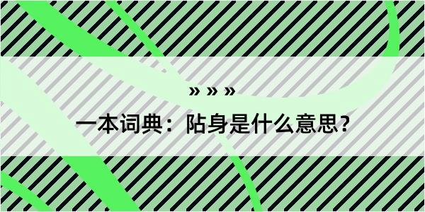 一本词典：阽身是什么意思？