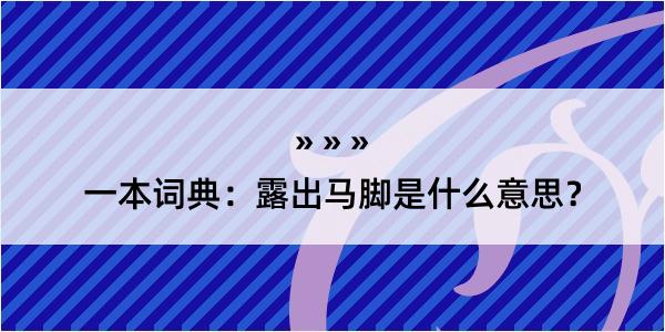 一本词典：露出马脚是什么意思？