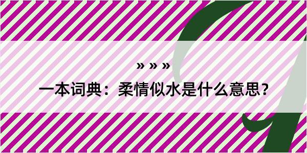 一本词典：柔情似水是什么意思？