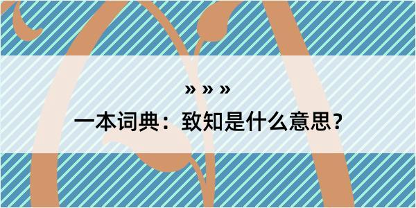 一本词典：致知是什么意思？