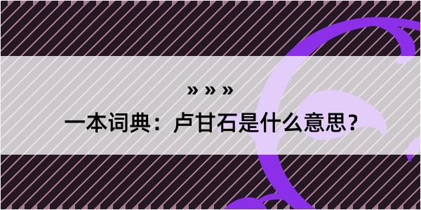 一本词典：卢甘石是什么意思？