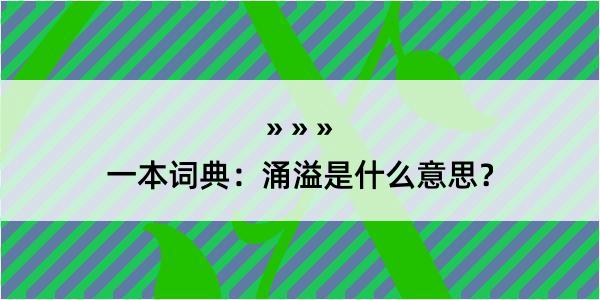 一本词典：涌溢是什么意思？