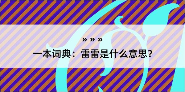 一本词典：雷雷是什么意思？