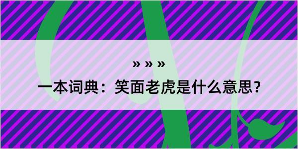 一本词典：笑面老虎是什么意思？