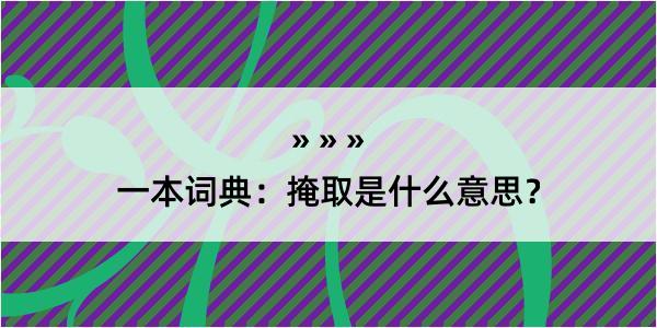 一本词典：掩取是什么意思？