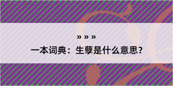 一本词典：生孽是什么意思？