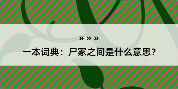 一本词典：尸冢之间是什么意思？