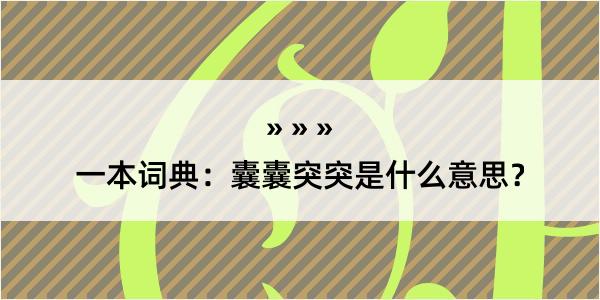 一本词典：囊囊突突是什么意思？